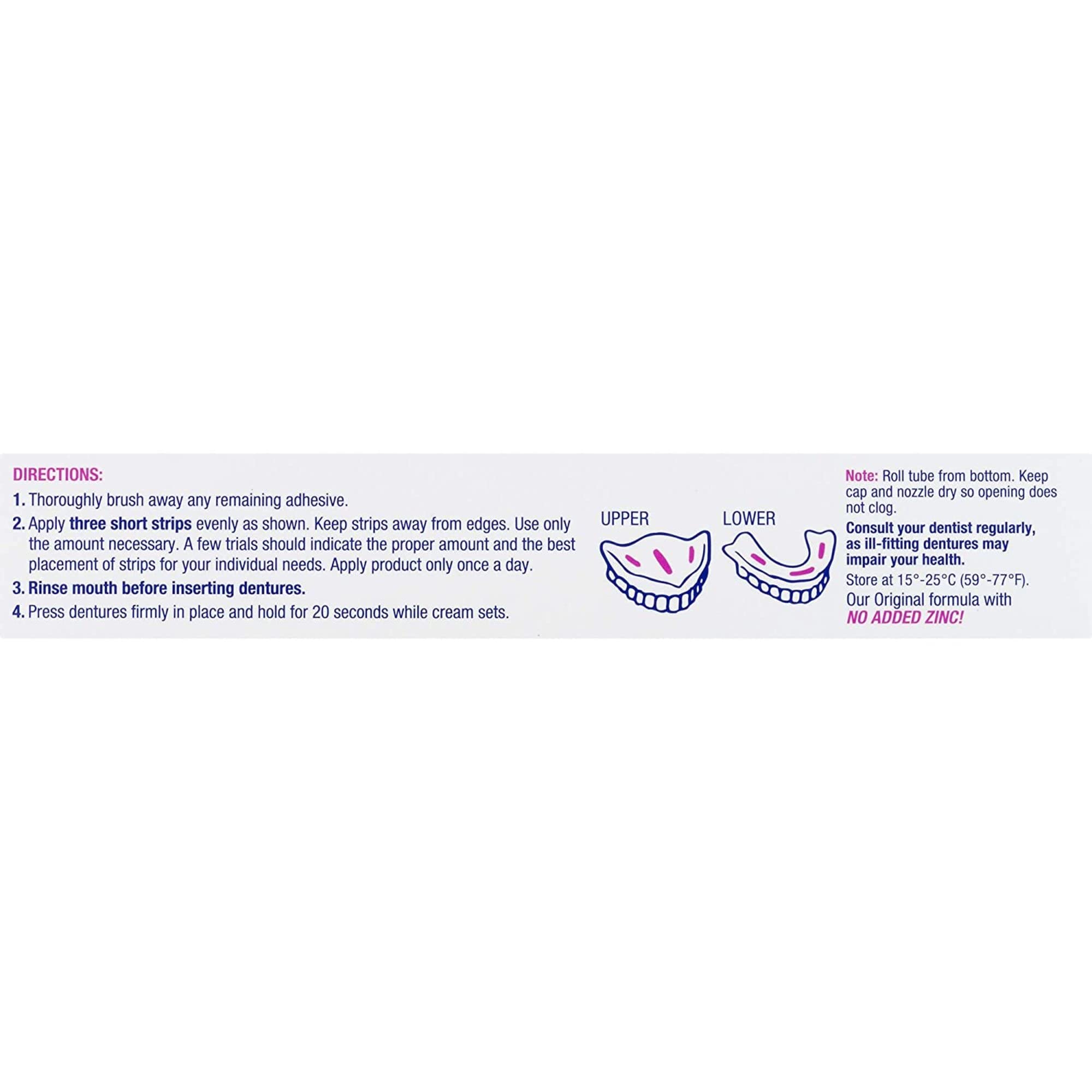 Effergrip Denture Adhesive Cream – Minty Fresh, 2.5 oz, Zinc-Free