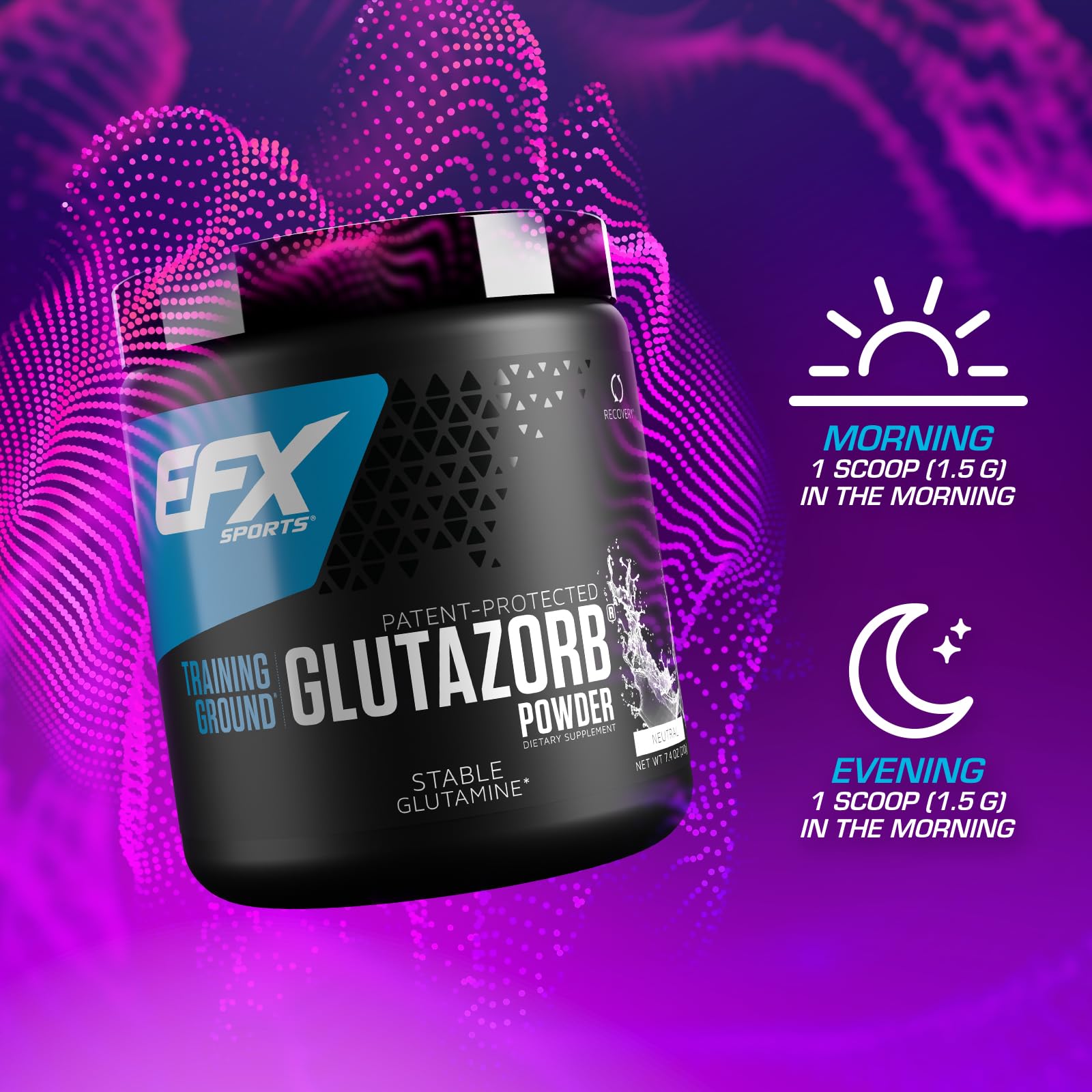 EFX Training Ground Glutazorb Powder – Glutamine Supplement, pH-Correct, Digestion & Immune Support, 140 Servings (Unflavored)