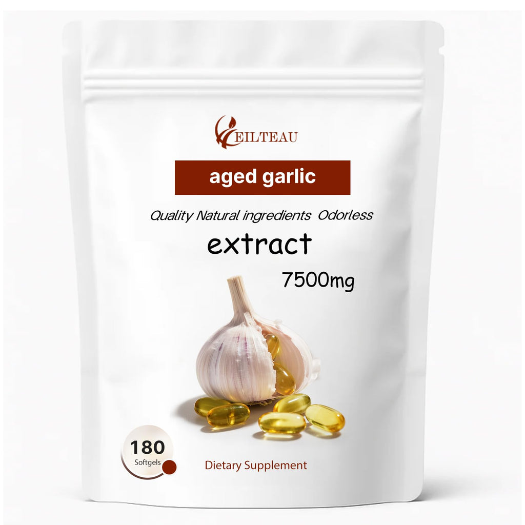 EILTEAU Aged Garlic Extract - Odorless 7500mg, 180 Softgels | Non-GMO & Gluten-Free | Immune Support