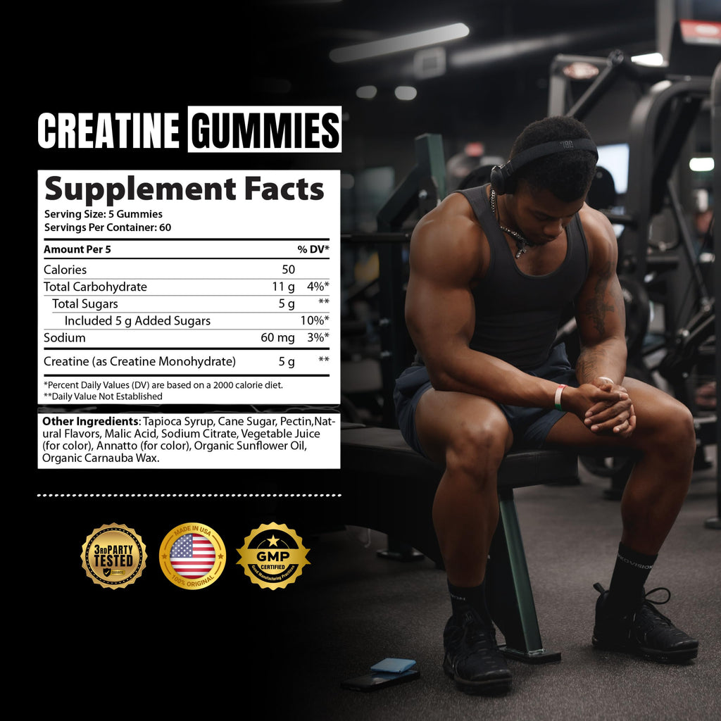 Ekkovision Creatine Monohydrate Gummies – Orange Citrus, Sugar Free, 300 Count