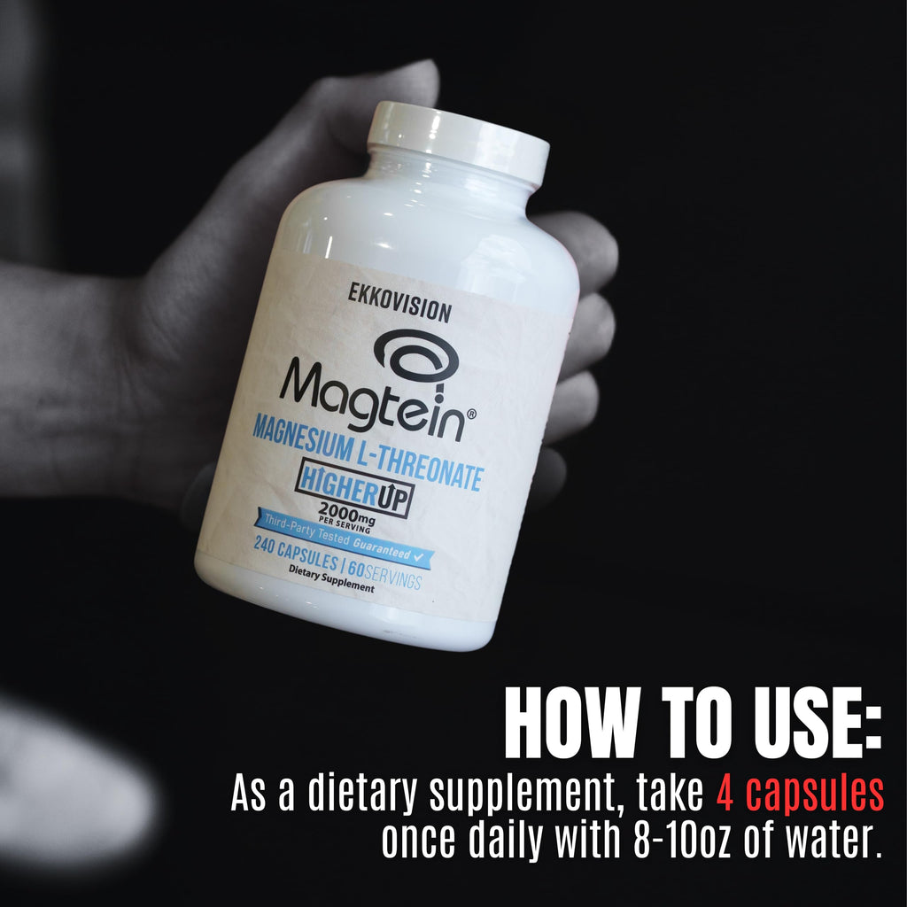Ekkovision Magtein Magnesium L-Threonate – 2000 mg/Serving, Memory & Cognitive Support, 120 Capsules