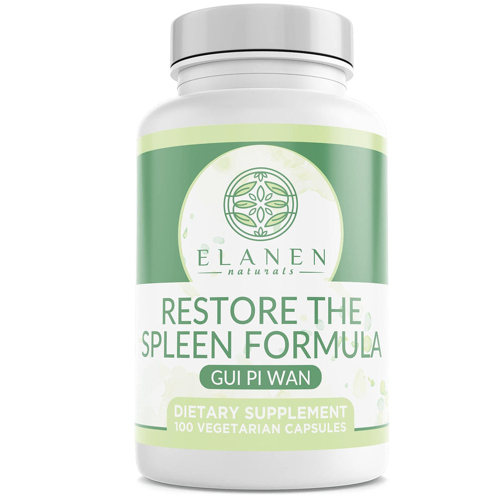 Elanen Naturals Gui Pi Wan - 3rd Party Tested - Restore Spleen & Mind - 100 Veg Capsules