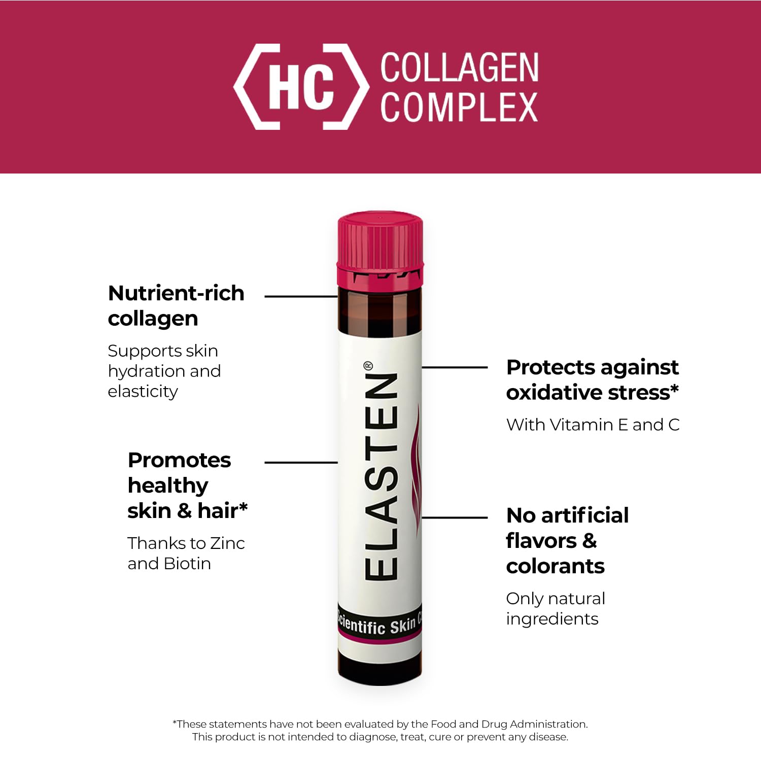 ELASTEN Clinically Tested Collagen Complex – Radiant Skin from Within (28 Ampoules)