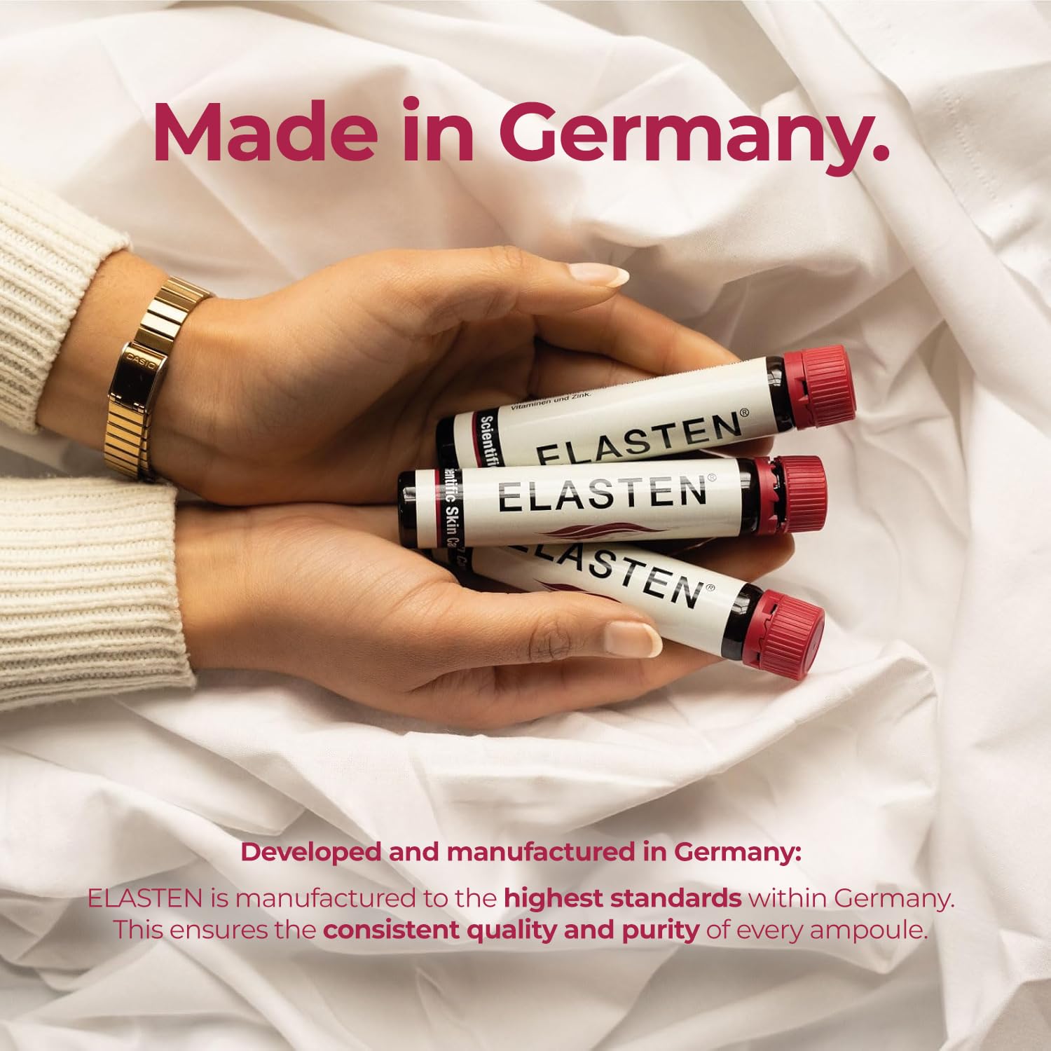ELASTEN Clinically Tested Collagen Complex for Radiant Skin from Within – 28 Liquid Ampoules (0.85 fl oz / 25 ml Each)