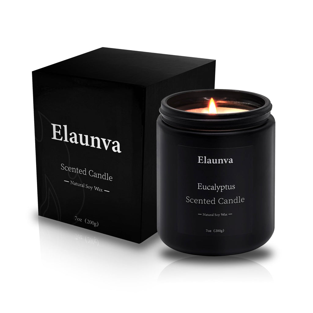 Elaunva Eucalyptus Scented Candle - 7oz, Natural Soy Wax, Aromatherapy