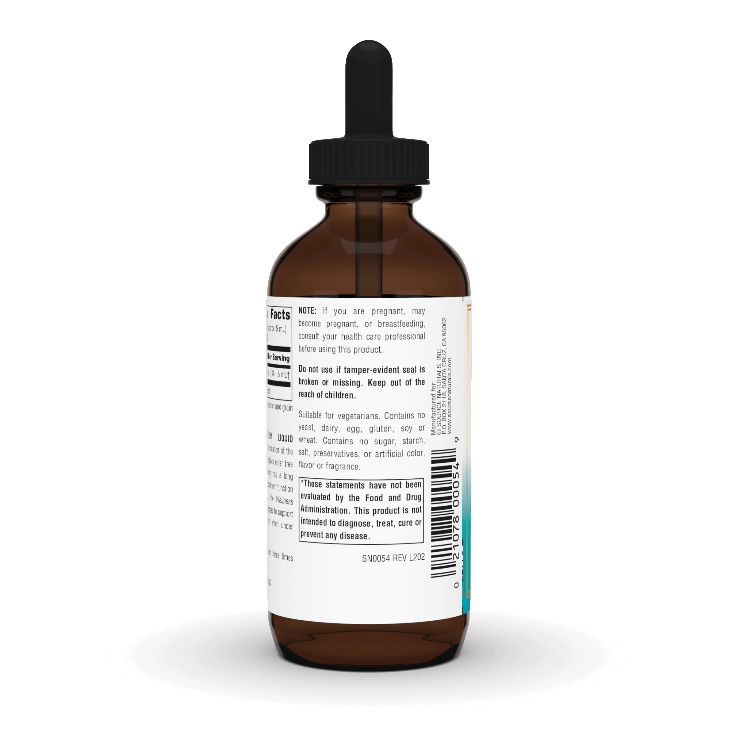 Source Naturals Wellness Elderberry Liquid Extract – Immune System Support* | Sambucus nigra | 4 fl oz