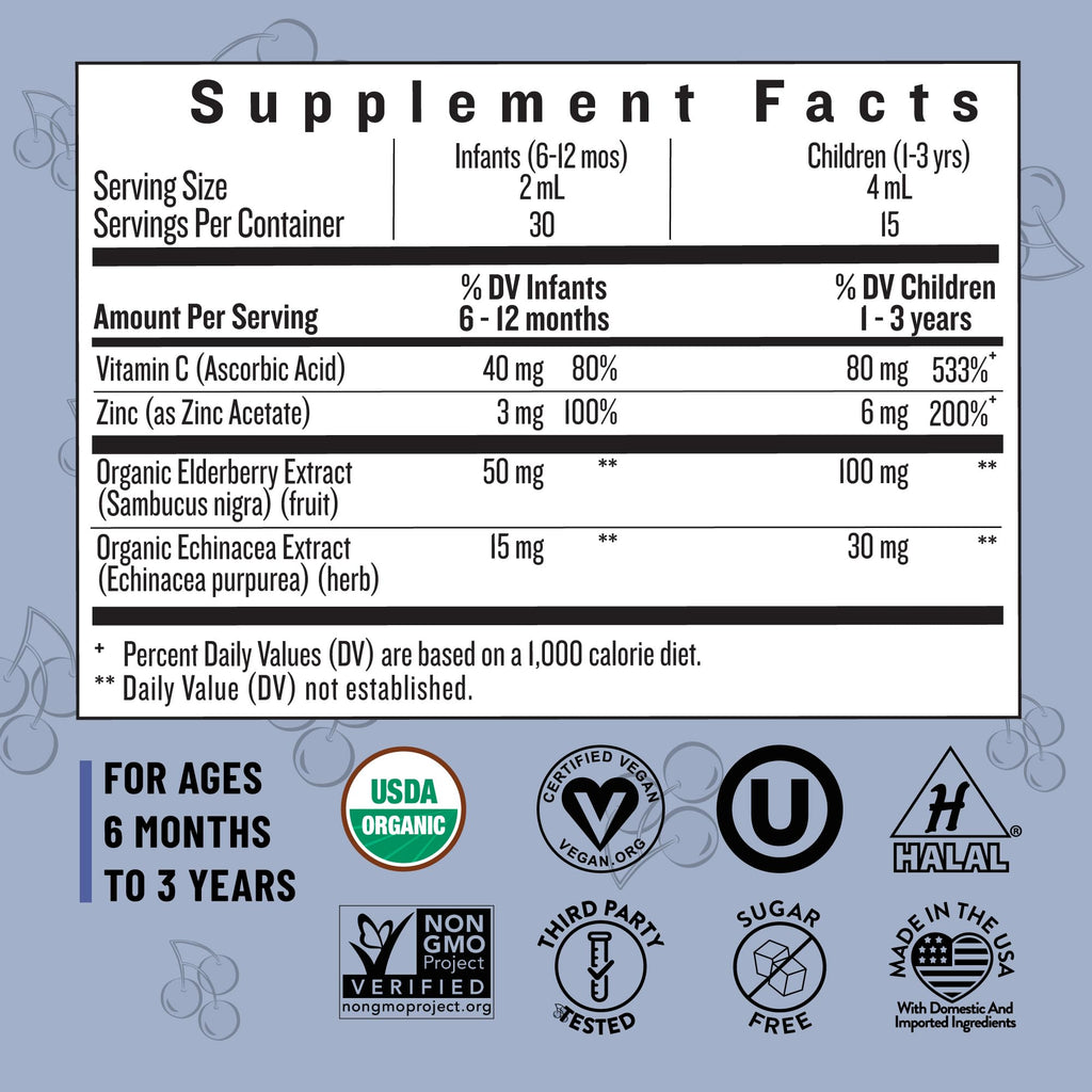 Legendairy Milk Organic Elderberry Drops – Baby & Toddler Immune Support (30 Servings) – Non-GMO