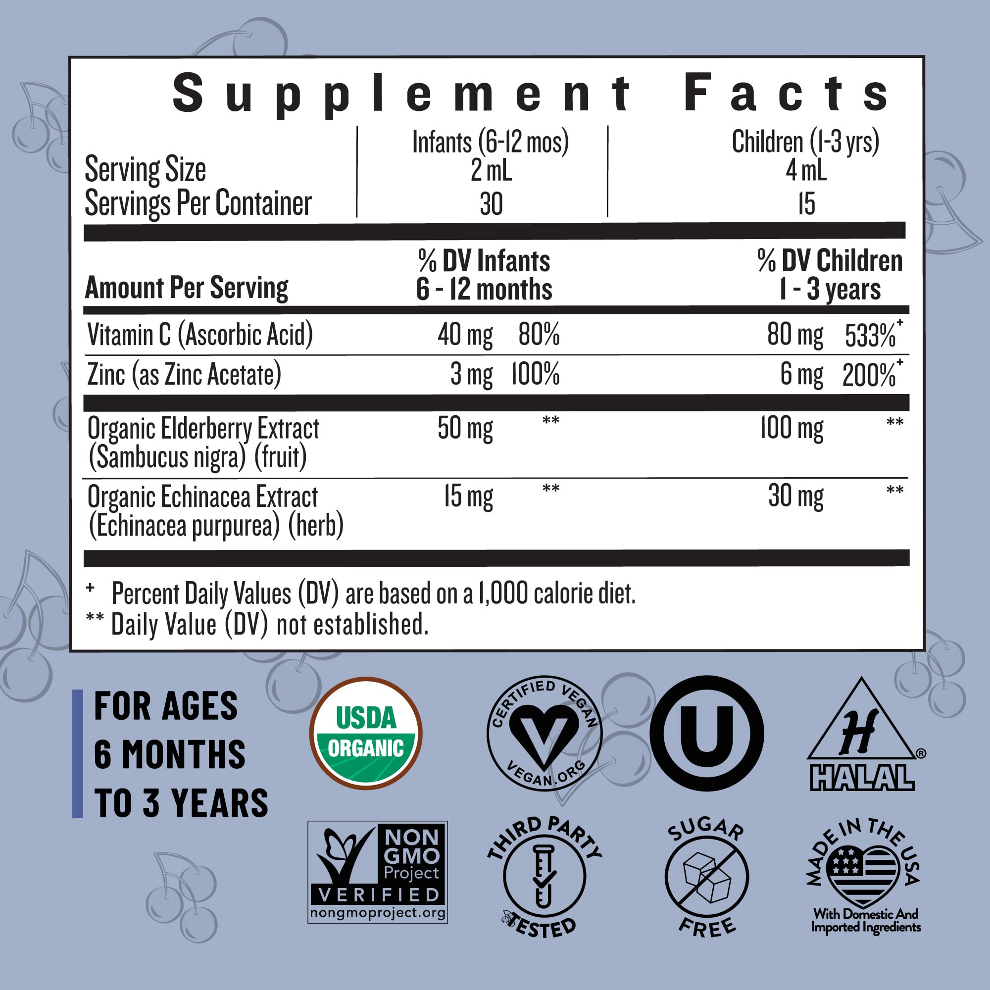 Legendairy Milk Organic Elderberry Drops – Baby & Toddler Immune Support (30 Servings) – Non-GMO