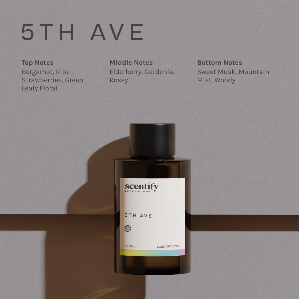 Scentify 5th Ave Aroma Oil Refill – Bergamot, Floral & Gardenia (100ml) for Oil Diffusers