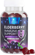 Elderberry Gummies with Vitamin C, D3 & Zinc – Immune Support for Kids & Adults (120 Gummies)