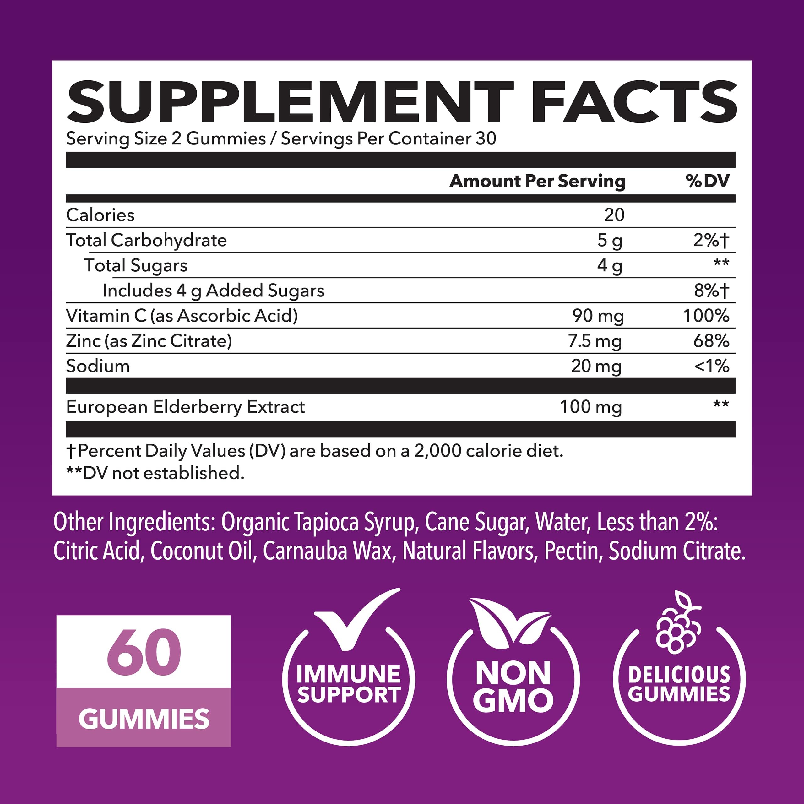 Sambucus Elderberry Gummies – Immune Support with Vitamin C & Zinc