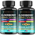 Elderberry Immune Support 8-in-1 (2-Pack) – Vitamin C, Vitamin D 5000 IU, Zinc