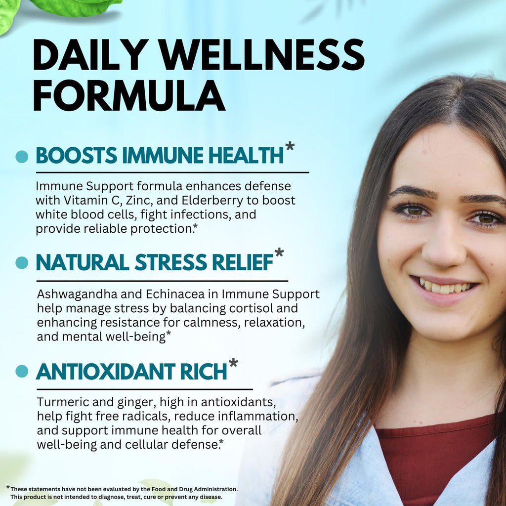 Elderberry Immune Support 8-in-1 Formula – 60 Capsules with Vitamin C, D, Zinc & Echinacea