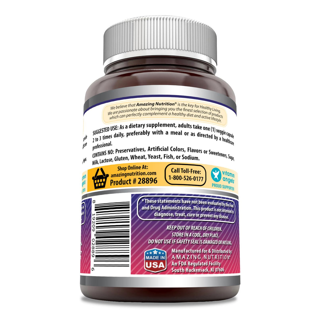 Amazing Formulas Elderberry Supplement – 500 mg, 10:1 Concentrate, 120 Veggie Capsules