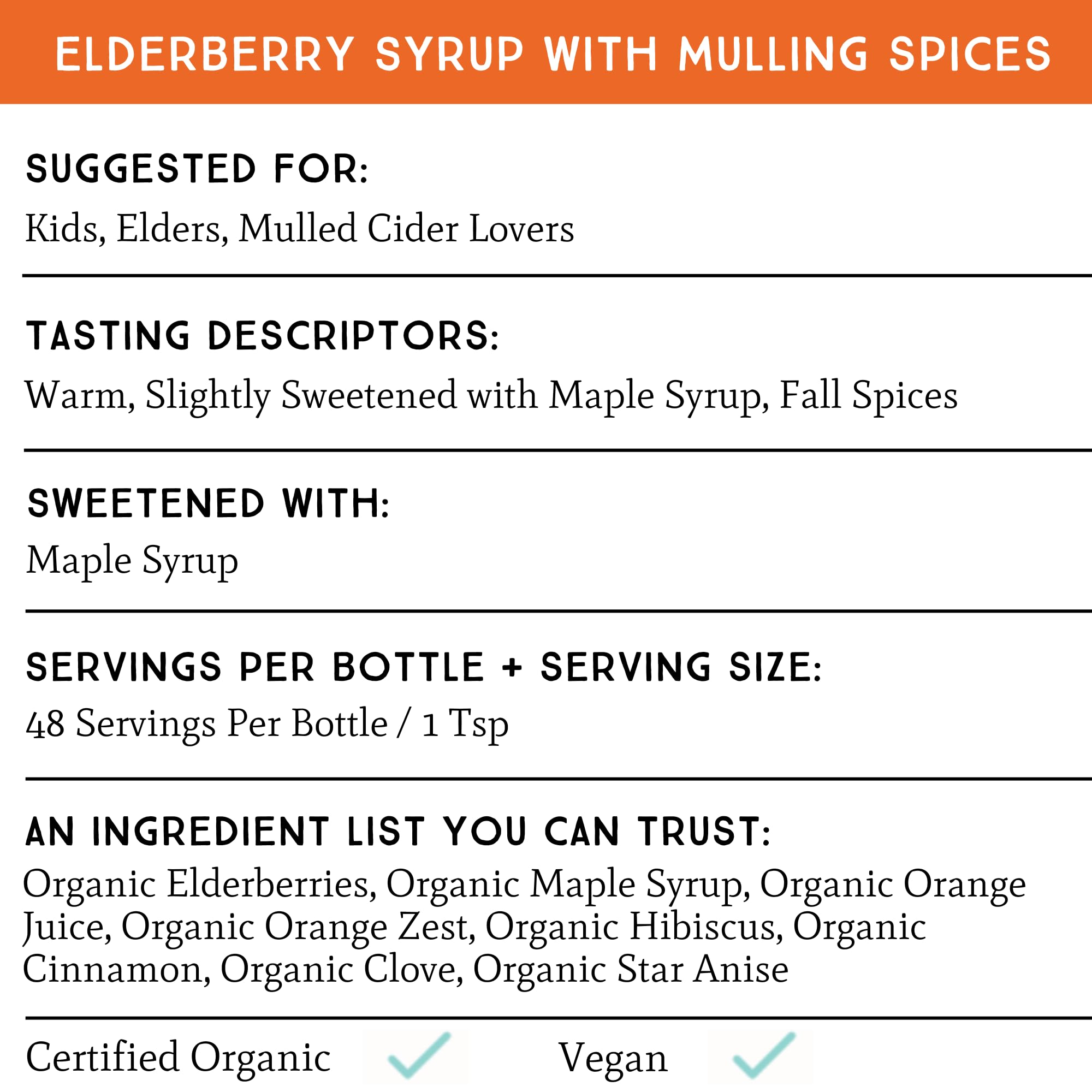 Dr. Appleseed's Organic Elderberry Syrup Max Strength 28,000mg – 8 Fl Oz (48 Day Supply)