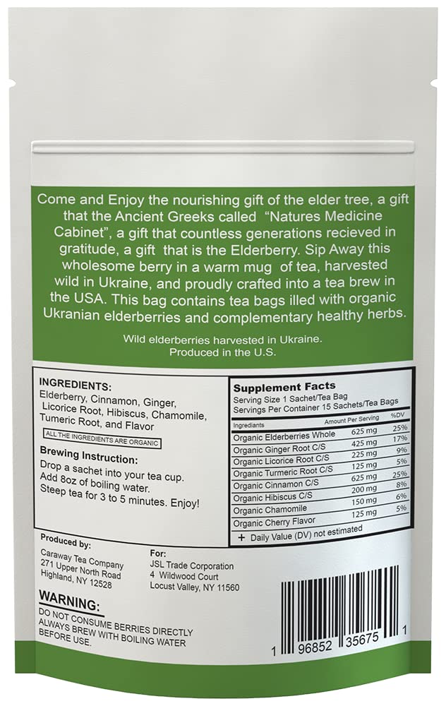 Elderberry Herbal Superfood Blend Tea - Made in USA