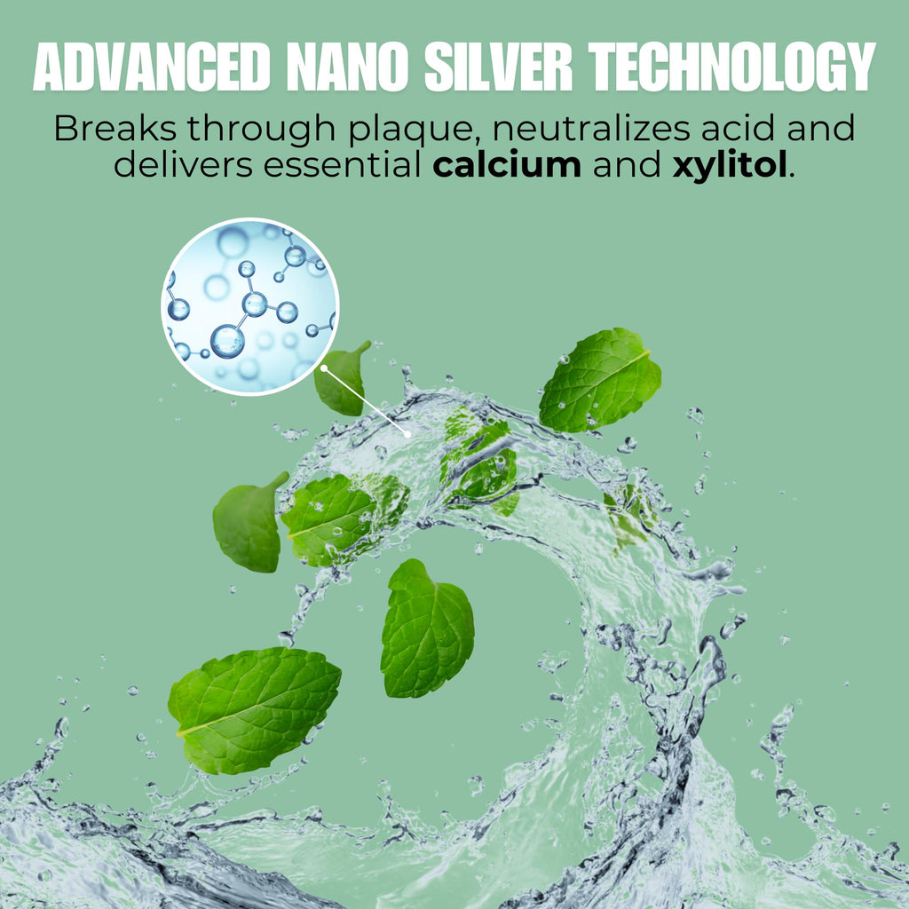 Elementa Silver Nano Silver Xylitol Mouth Wash Refill Pack - 40 oz | Dentist Formulated, Alcohol & Fluoride Free | Winter Mint