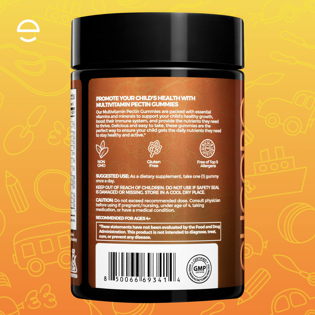 ELICORE Kids Multivitamin Gummies Strawberry – Immune & Growth Support | Non-GMO, Gluten-Free