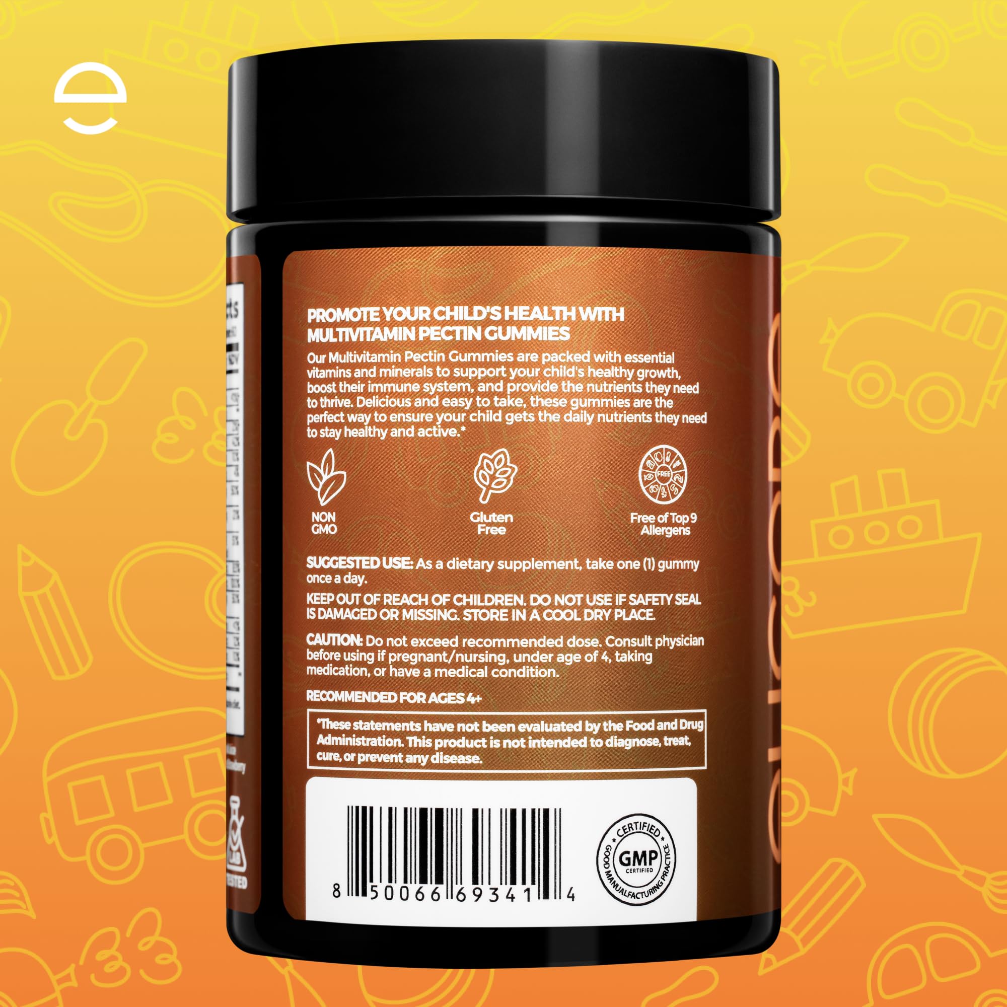 ELICORE Kids Multivitamin Gummies Strawberry – Immune & Growth Support | Non-GMO, Gluten-Free