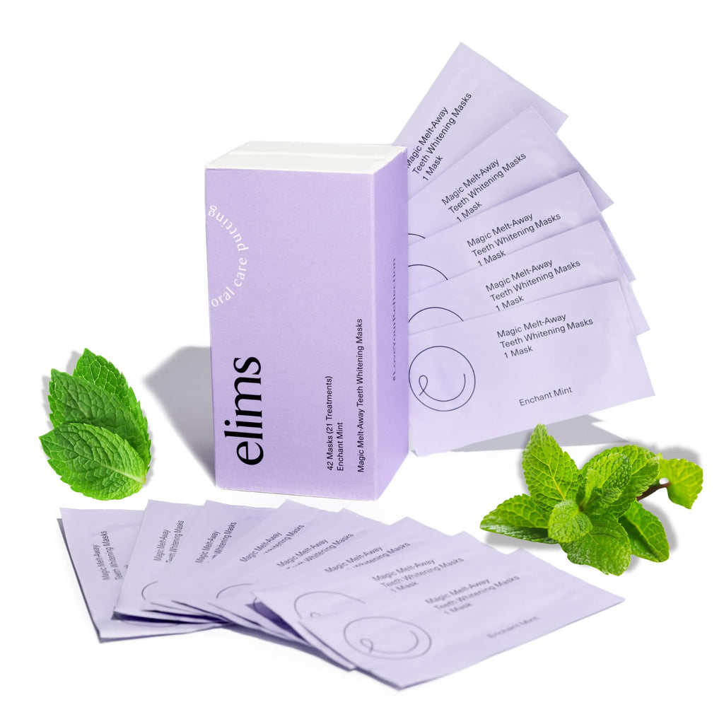 ELIMS Teeth Whitening Strips for Sensitive Teeth - 42 Strips, Up to 7 Shades