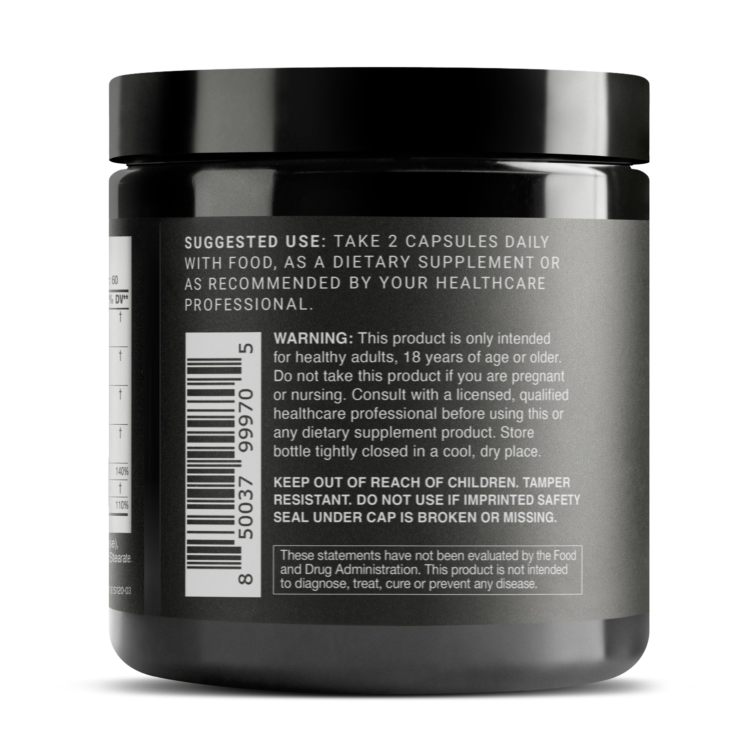 Elite T Formula - Ultra High Potency Tongkat Ali 200:1, Fadogia 30:1, Ashwagandha 40:1 (25% Withanolides) - Tribulus 25:1 (95% Saponins) + Zinc, Boron & Copper - 120 Capsules | Toniiq