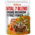 Ellie's Best 7 Mushroom Powder Extract Blend Supplement Organic 114 Servings High Potency Double Extracted Cordyceps, Reishi, Turkey Tail, Chaga, Lion's Mane - 4oz