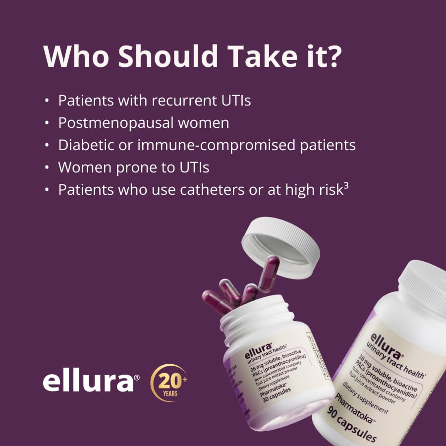 ellura 36 mg PACs – Clinically Backed Cranberry Extract, 90 Capsules | Urinary Tract Health