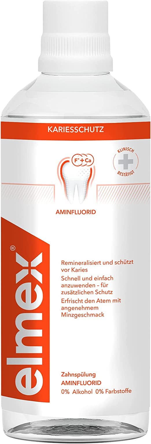 Elmex Anti-Cavity Mouthwash 400ml | Amine Fluoride Protection, Alcohol Free