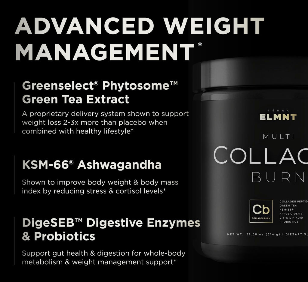 ELMNT Super Multi Collagen Burn for Women – Premium Collagen Peptides with Probiotics (Unflavored)