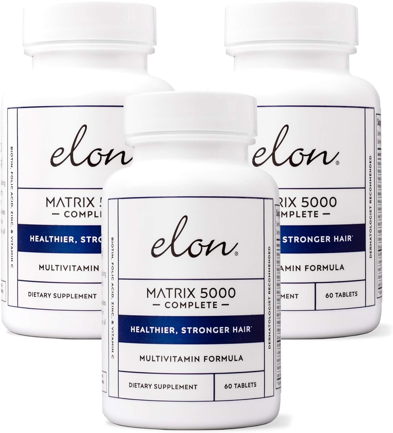 Elon Matrix 5000 Complete Multivitamin — Hair, Skin & Nails Support | 3-Pack (180 Day Supply)