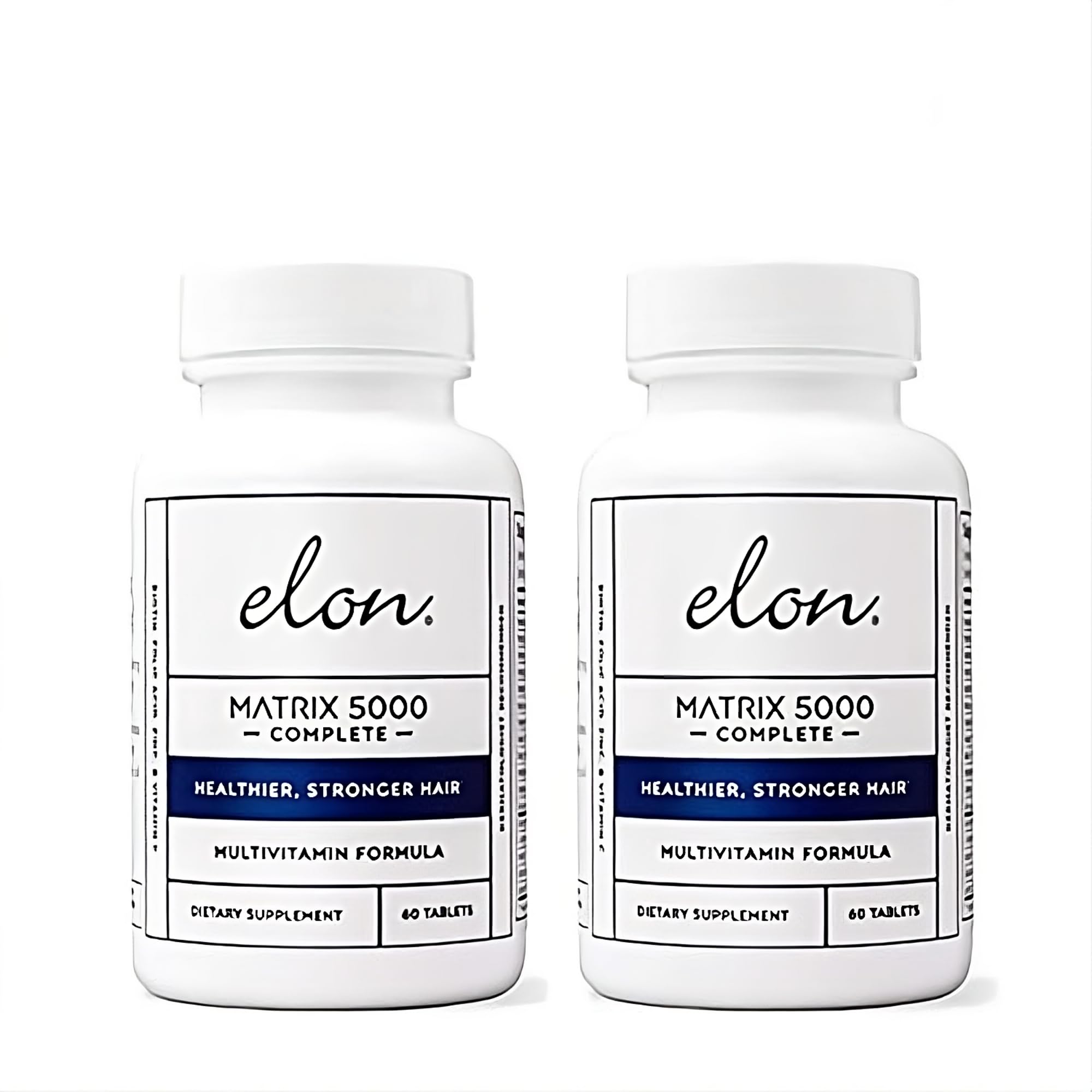 Elon Matrix 5000 Multivitamin – Biotin 5000mcg for Hair, Skin & Nails (2x60 tablets) | 120-Day Pack