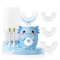 ELOTAME Kids Electric U‑Shaped Toothbrush – Axolotl Cartoon Sonic (Ages 2–15) | 6 Modes