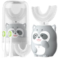 ELOTAME Kids Electric U-Shaped Toothbrush | 6 Modes, 4 Heads, Gray (Ages 2-7)