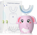 ELOTAME Kids Electric U-Shaped Toothbrush – 4 Heads, 6 Modes, IPX7, 360° Clean (Ages 8-15) Pink