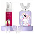 ELOTAME Kids Electric U Shaped Toothbrush Purple – 4 Soft Brush Heads, IPX7 Waterproof, 6 Modes, 45s Timer, USB Rechargeable