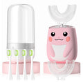 ELOTAME Kids U-Shaped Electric Toothbrush - 6 Modes, 360° Cleaning, IPX7, Pink