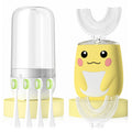 ELOTAME Kids U-Shaped Electric Toothbrush - 6 Modes, 6 Brush Heads, 360° Cleaning, IPX7 Waterproof (Age 2-7, Yellow)
