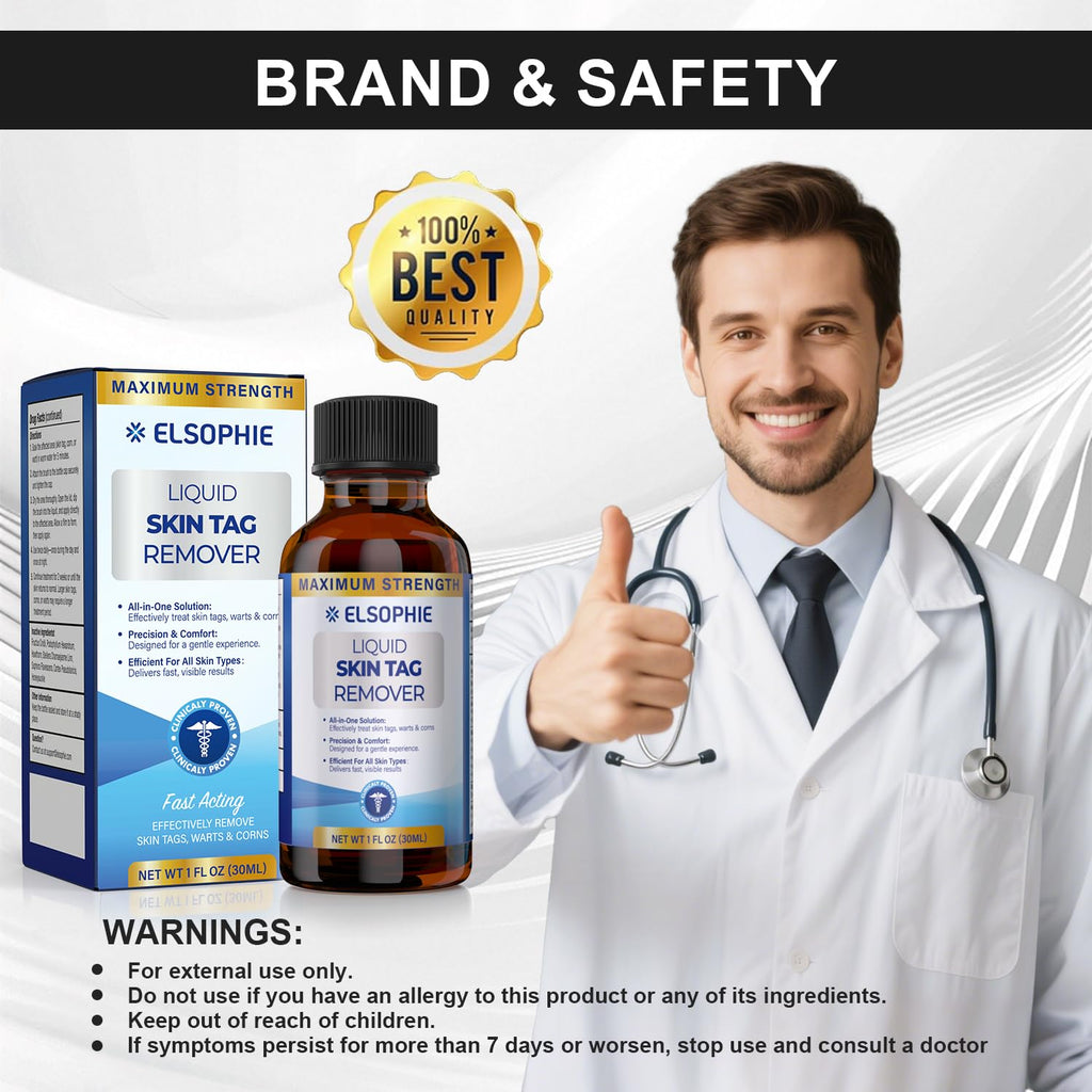 Elsophie Fast-Acting Skin Tag Removal Freeze Away – Maximum Strength Salicylic, All-in-One 30 ml