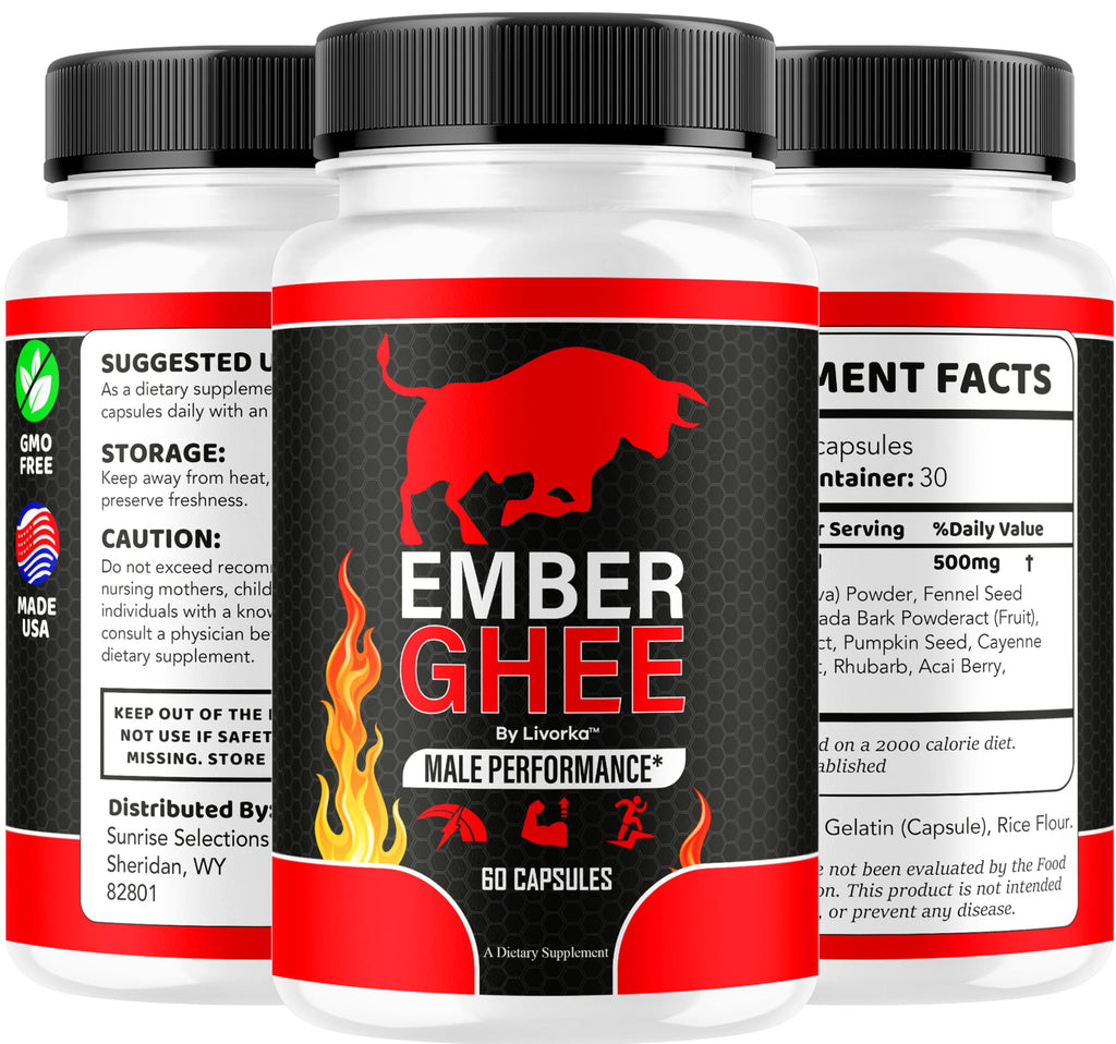 (5 Pack) Ember Ghee Pills for Men - Official EmberGhee 300 Capsules