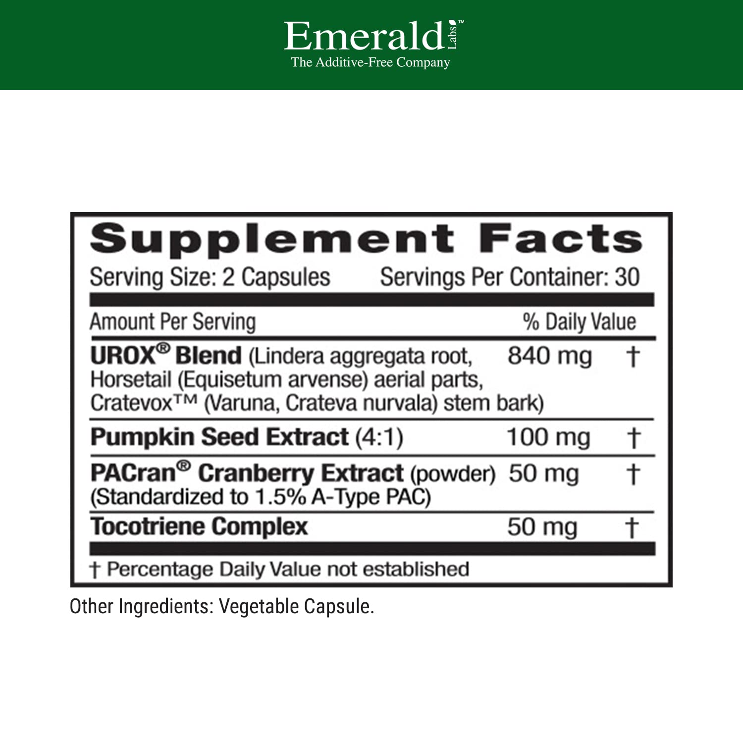 EMERALD LABS Bladder Health - Cranberry Extract Supplement with Pumpkin Seed & Horsetail | Urinary Tract Support | 60 Veg Capsules (30-Day Supply)