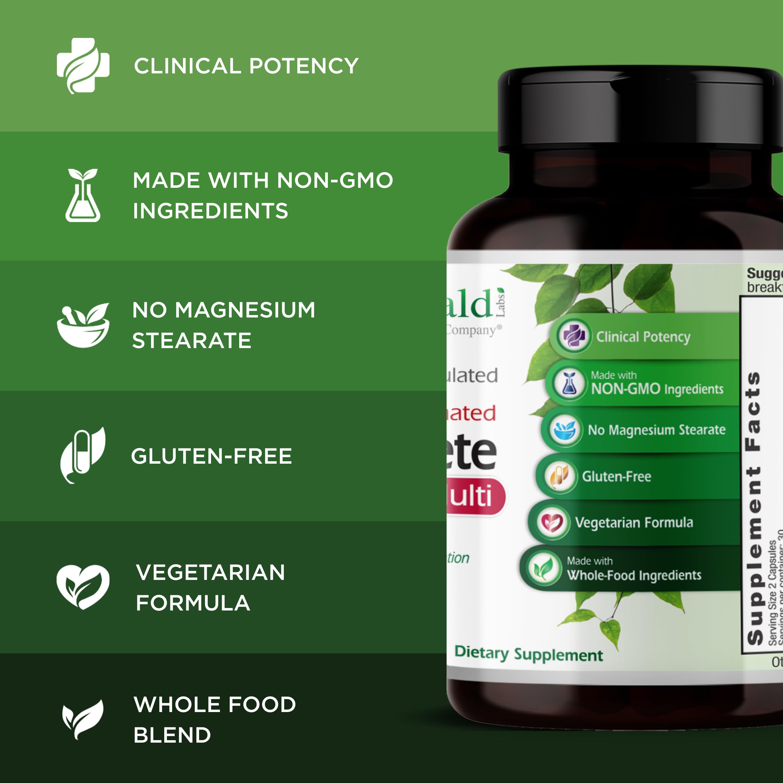 EMERALD LABS Complete Premium Multi - Digestive & Immune Support (60 Veg Caps)