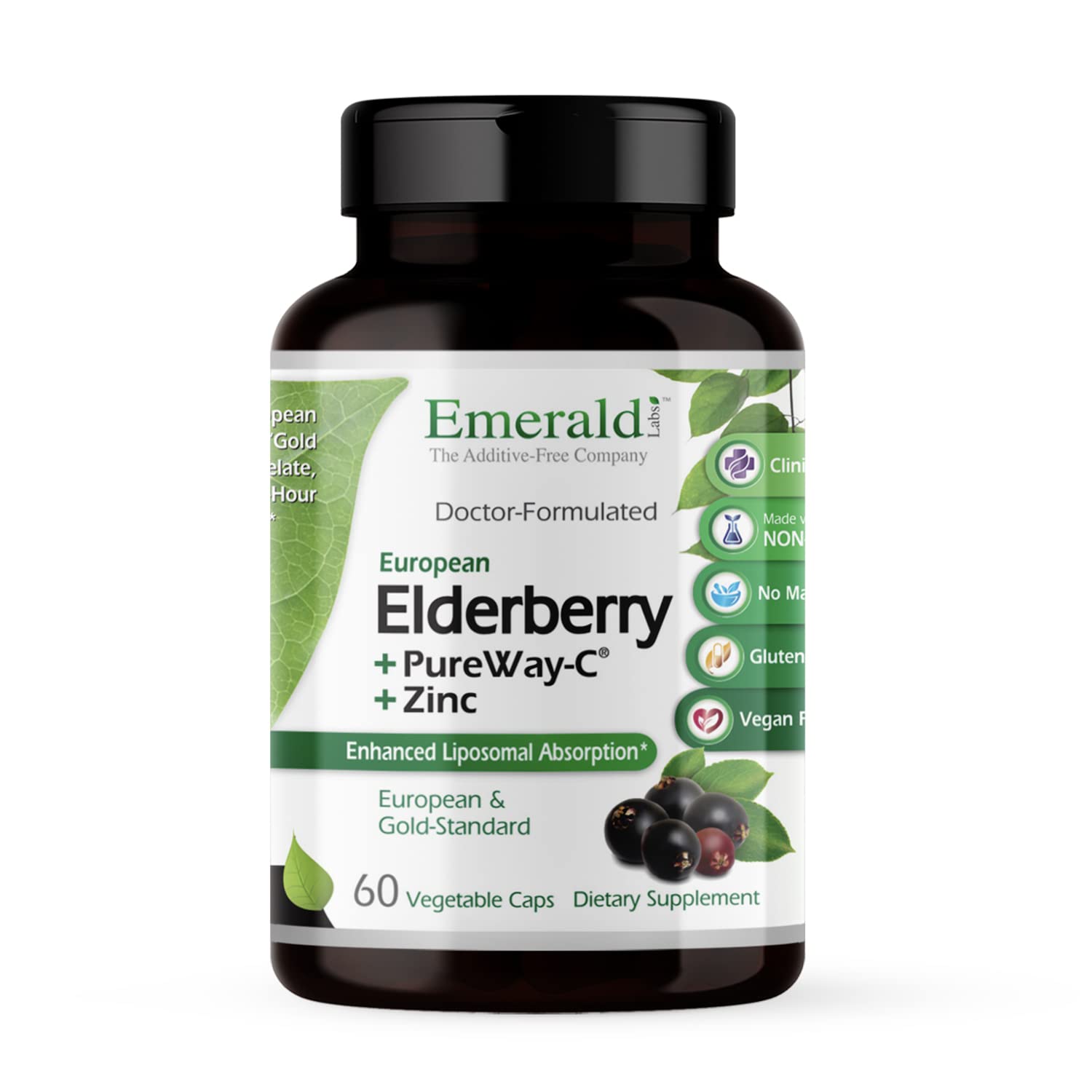 EMERALD LABS Elderberry Plus – Digestive & Immune Support (60 Veg Capsules)