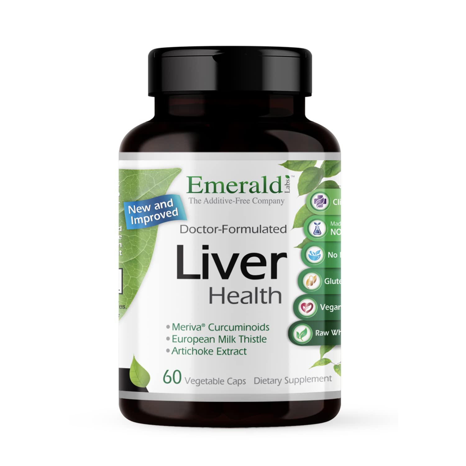 EMERALD LABS Liver Health – Liver Support with European Milk Thistle (60 Veg Capsules)