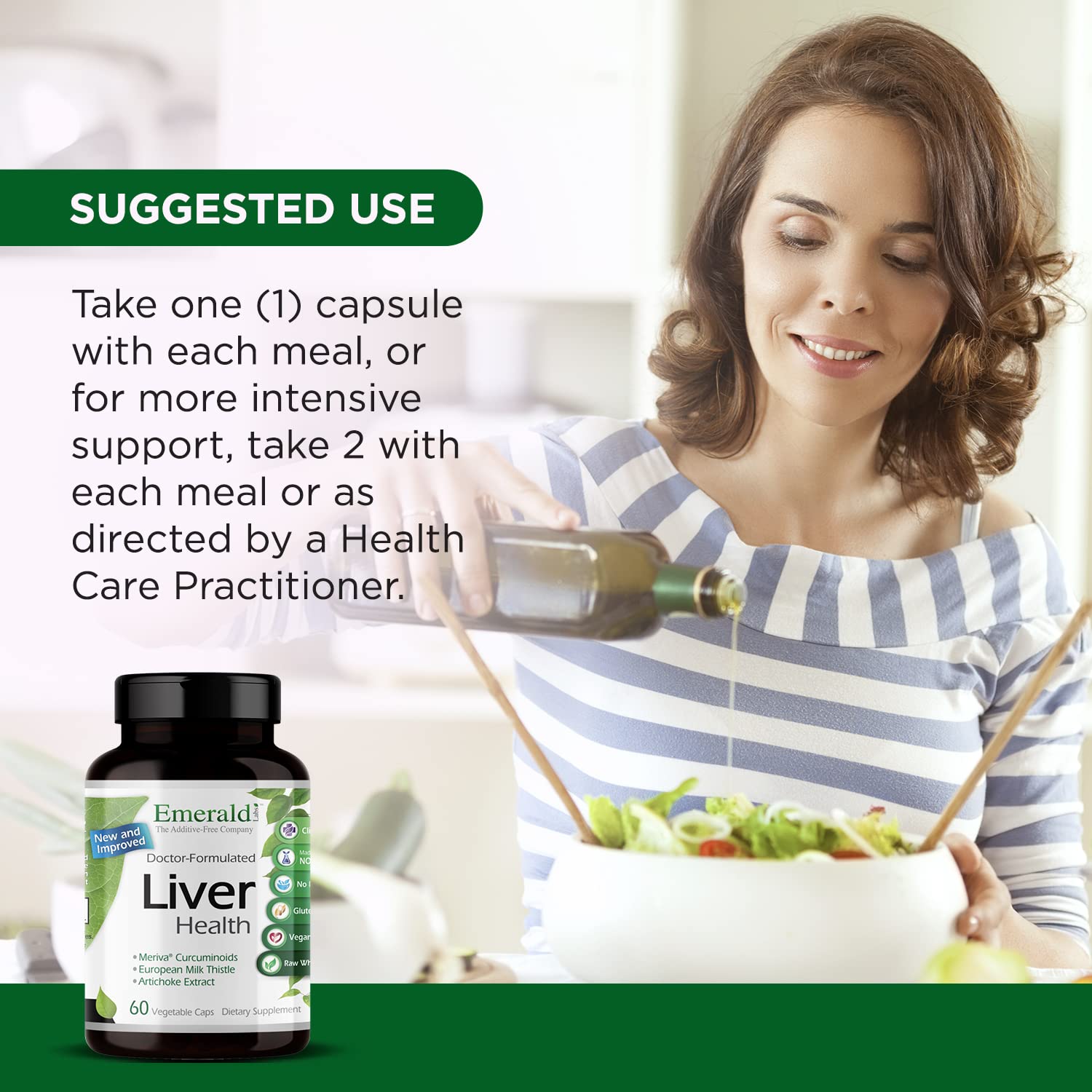 EMERALD LABS Liver Health – Liver Support with European Milk Thistle (60 Veg Capsules)