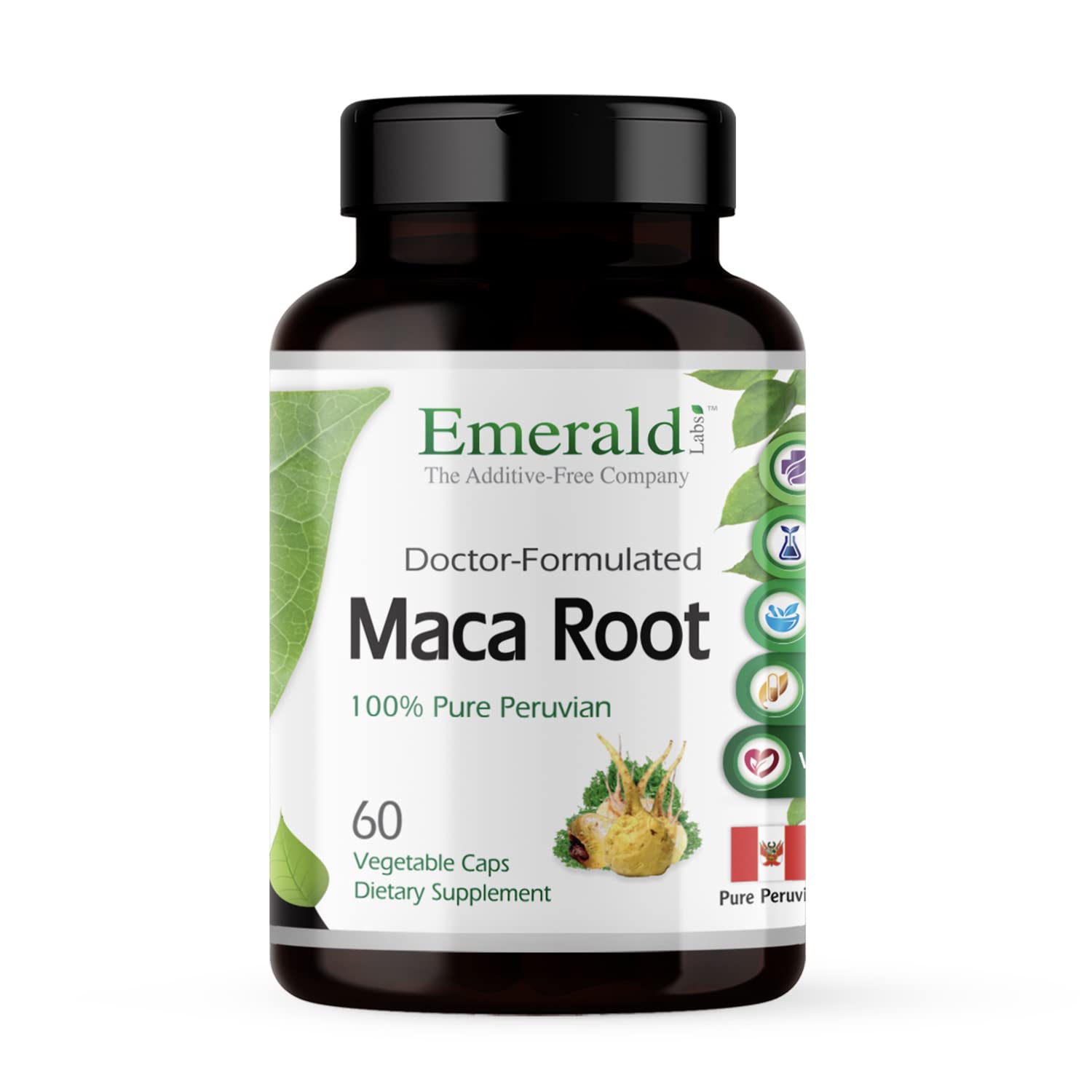 Emerald Labs Peruvian Maca Root – Organic Maca Root Supplement for Hormonal Balance & Natural Energy | Vegan & Gluten-Free | 60 Veg Capsules (30-Day Supply)