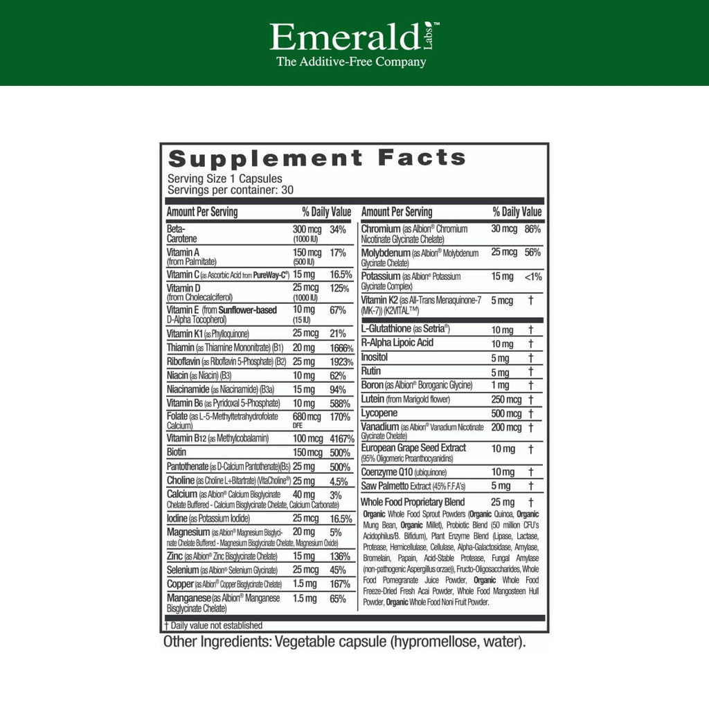 EMERALD LABS Men's 45+ 1-Daily Multi – Saw Palmetto, Lycopene & More | Heart, Bone & Immune Support