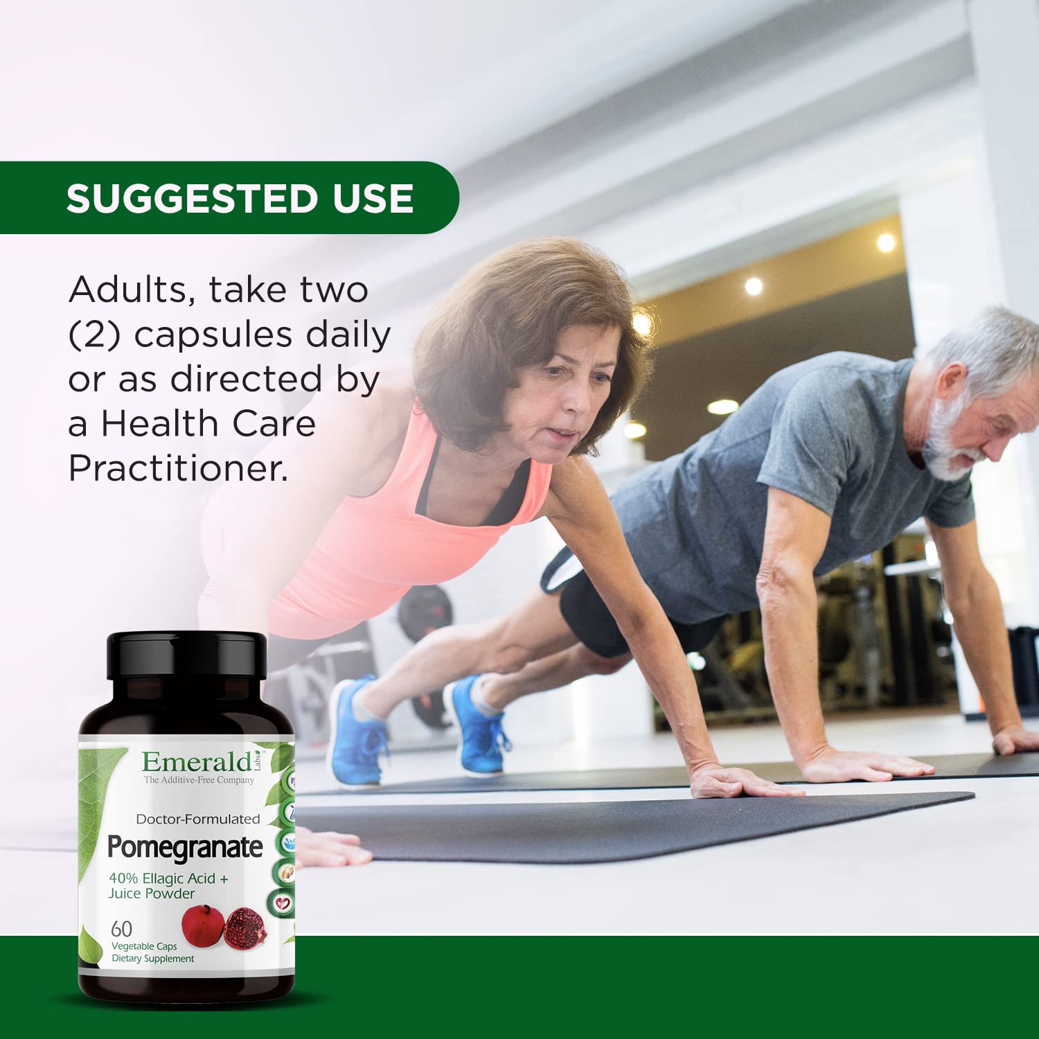 Emerald Labs Pomegranate Extract - 60 Vegetable Capsules (30-Day Supply) | Immune Support & Heart Health | 40% Ellagic Acid