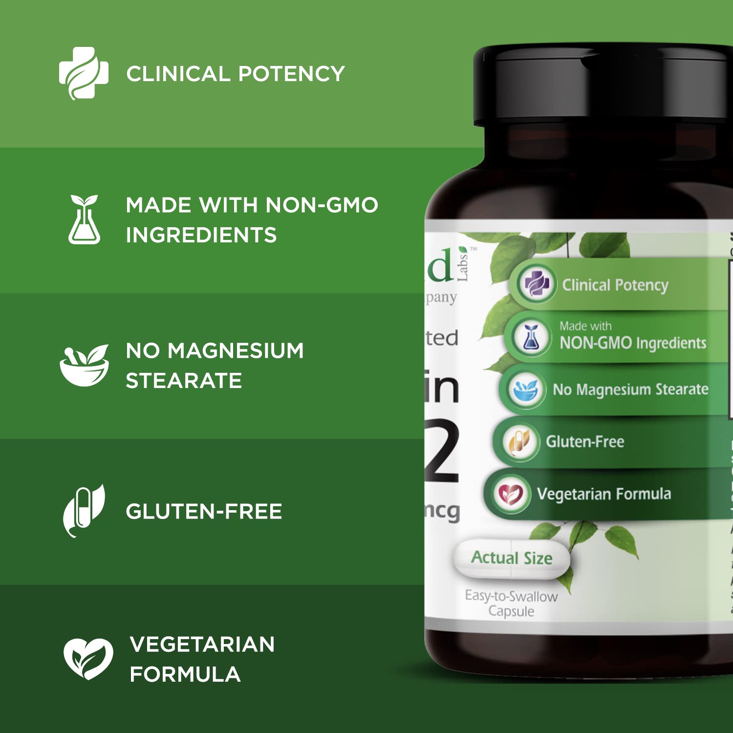 EMERALD LABS Vitamin D3+K2 - 5000 IU D3 + MK-7 for Bone & Heart Health | Vegetarian, Gluten-Free