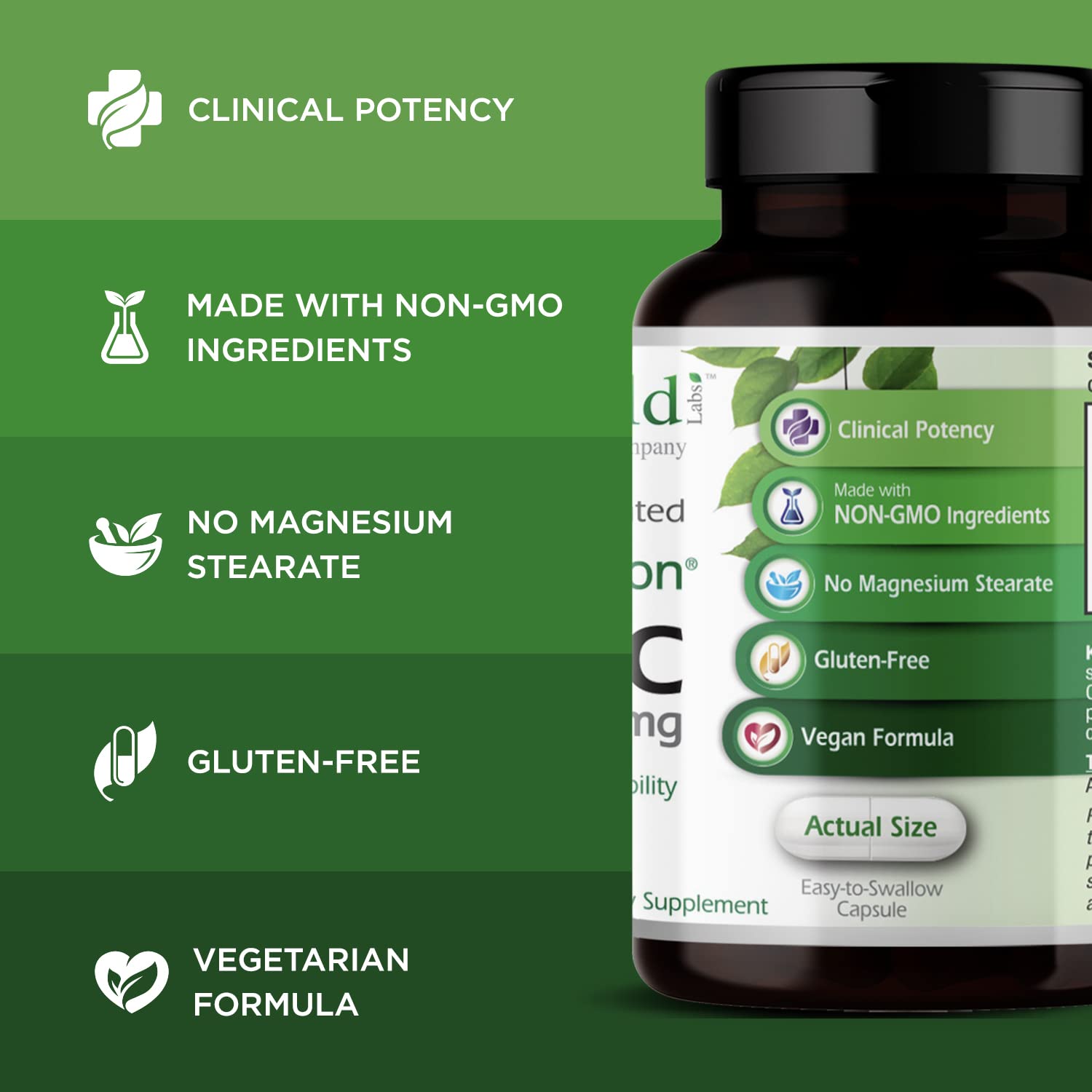 Emerald Labs Zinc 25mg – Immune & Digestive Support, Zinc Bisglycinate | Vegan & Gluten-Free | 90 Veg Capsules (Pack of 2)
