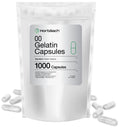 Empty Capsules Size 00 | 1000 Clear Gelatin Capsules | Resealable Bag | Non-GMO, Gluten Free | By Horbaach